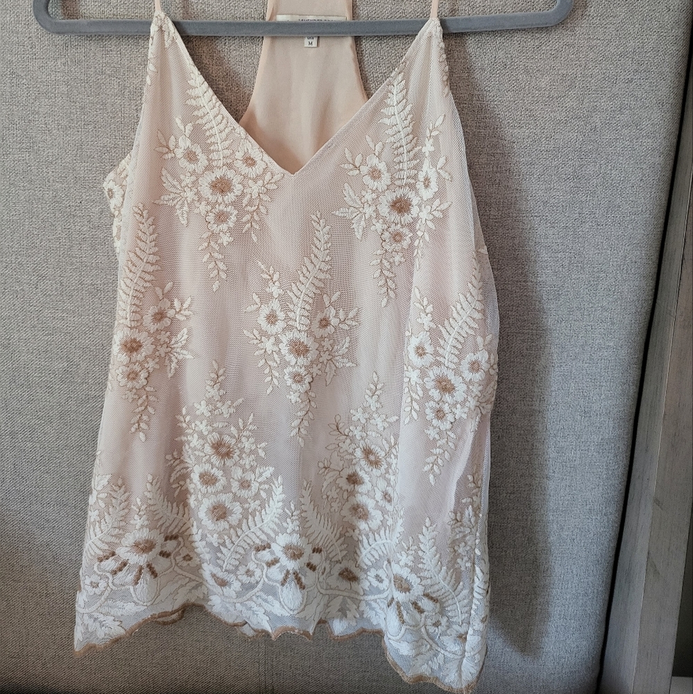 Lavender Brown Lace Tank